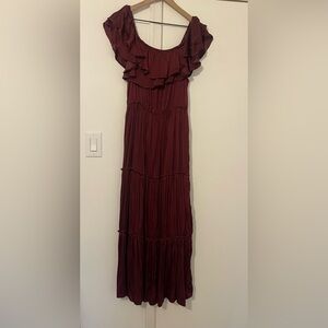 She + Sky Deep Burgundy Maxi Skirt